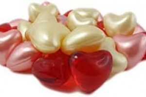 Perle de bain coeur rose à la rose